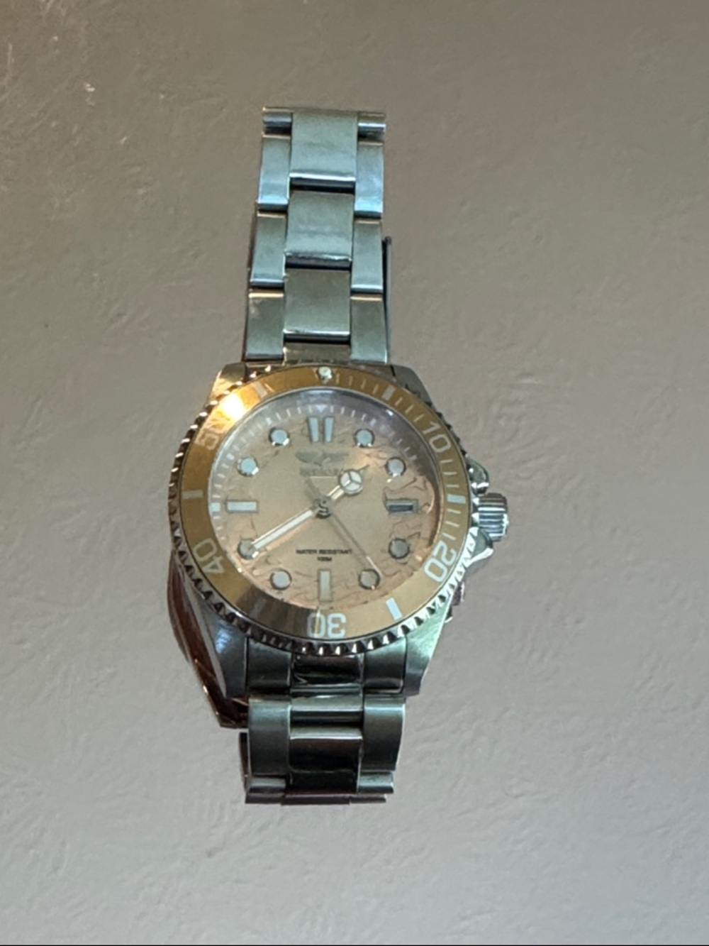 Invicta Rose Gold and Silver Pro Diver Watch